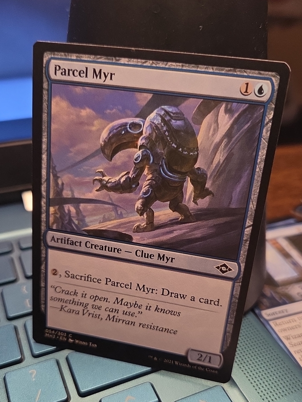 Magic: The Gathering Parcel Myr - Blue Artifact Creature Card